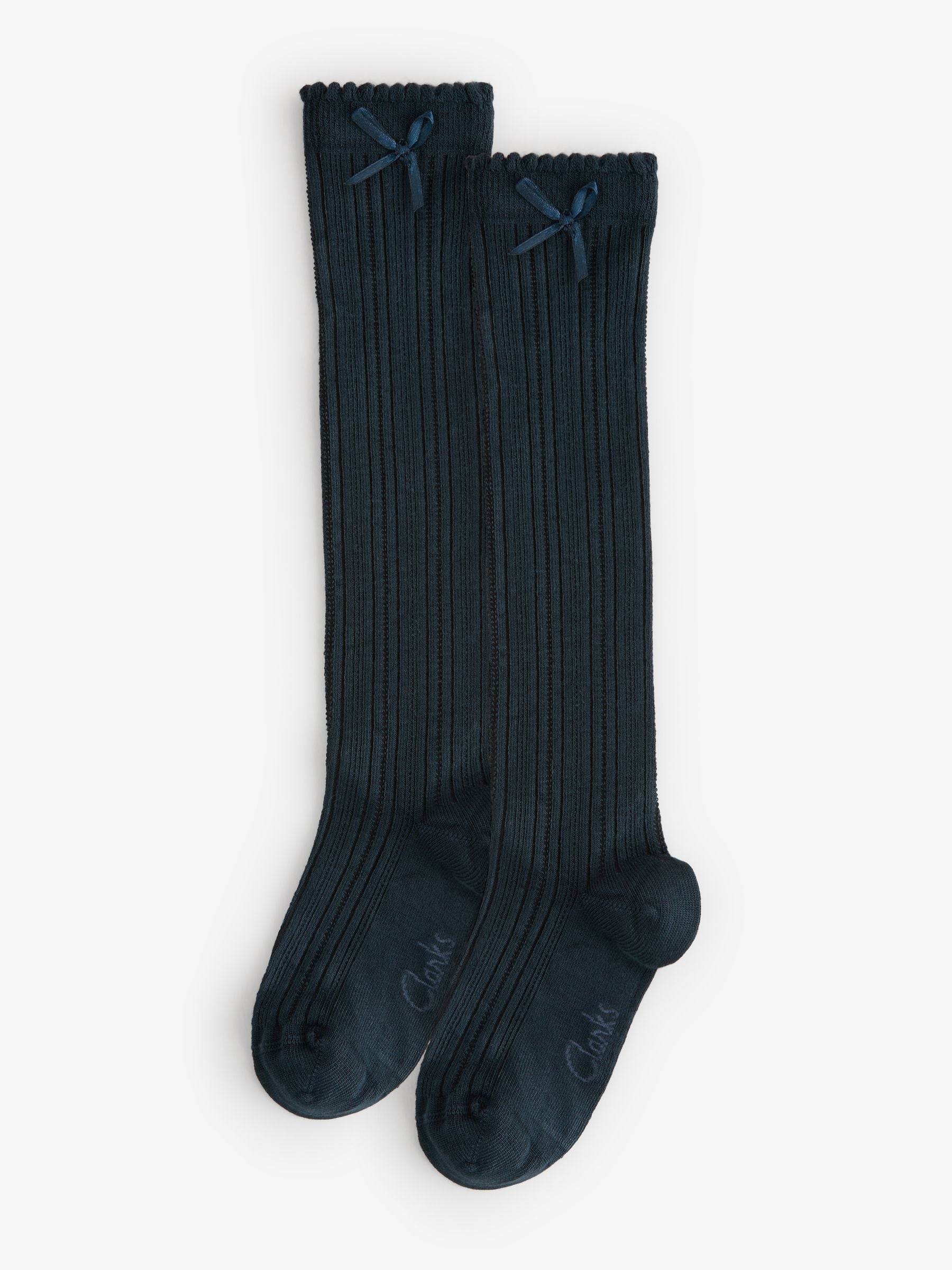 Clarks Navy Knee High School Socks 2 Pack image 1