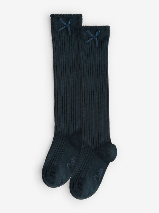 Clarks Navy Knee High School Socks 2 Pack image 1