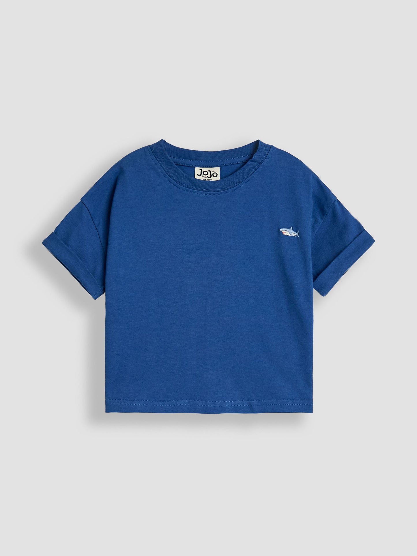JoJo Maman Bébé Blue Shark 2-Piece T-Shirt & Stripe Joggers Set Blue image 6