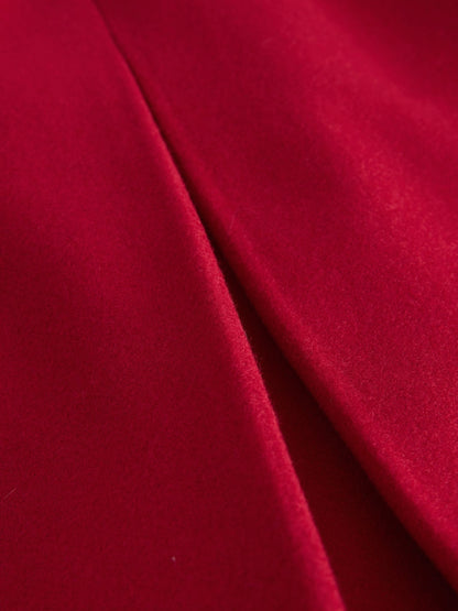 Red Bow Detail Hooded Coat with Wool (3mths-10yrs)