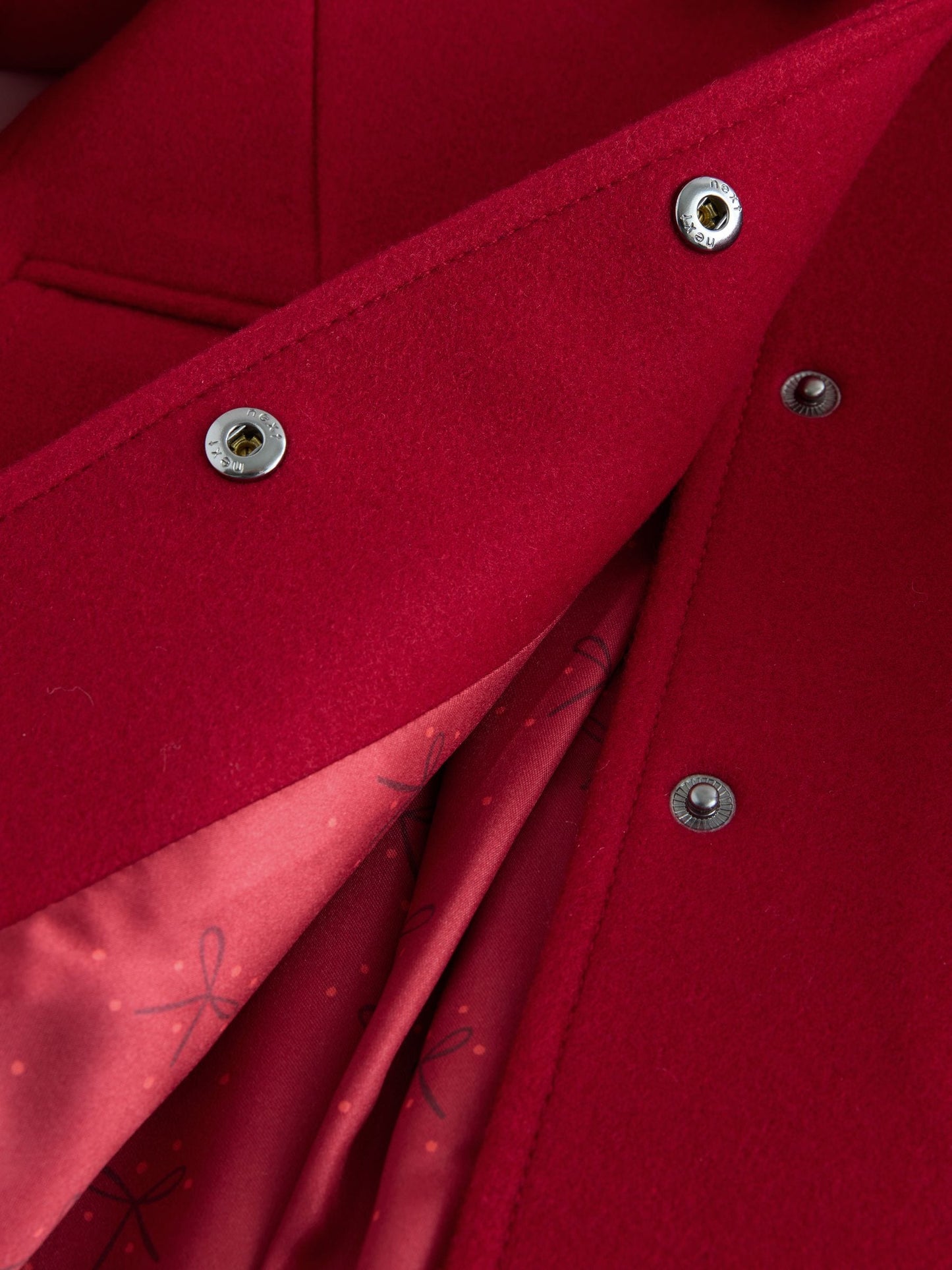 Red Bow Detail Hooded Coat with Wool (3mths-10yrs)