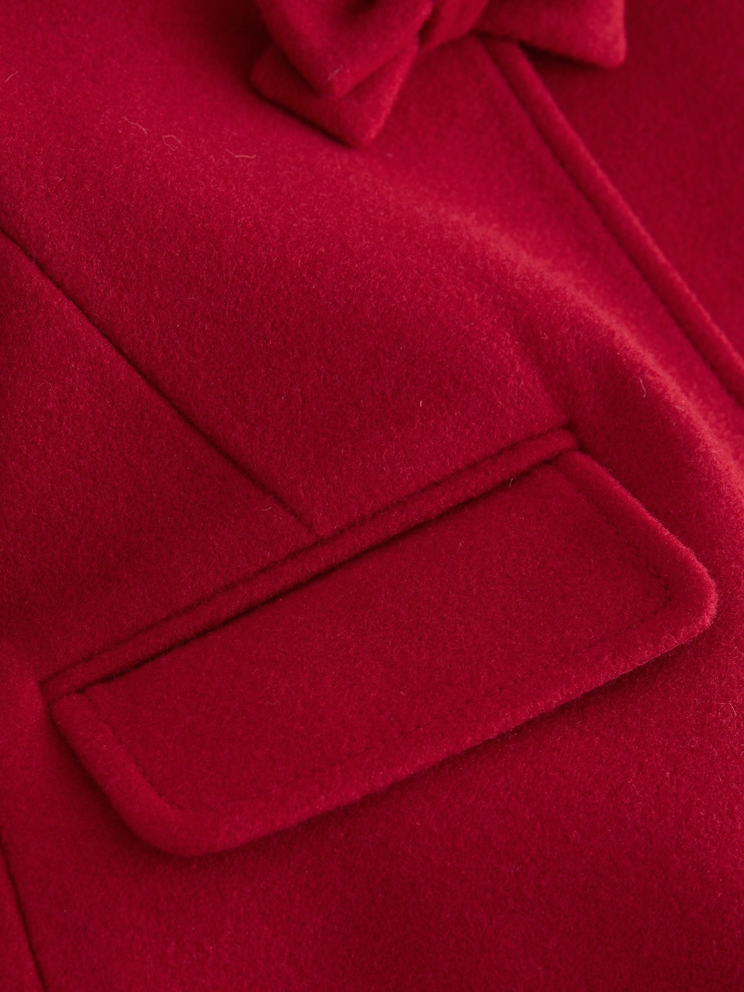 Red Bow Detail Hooded Coat with Wool (3mths-10yrs)