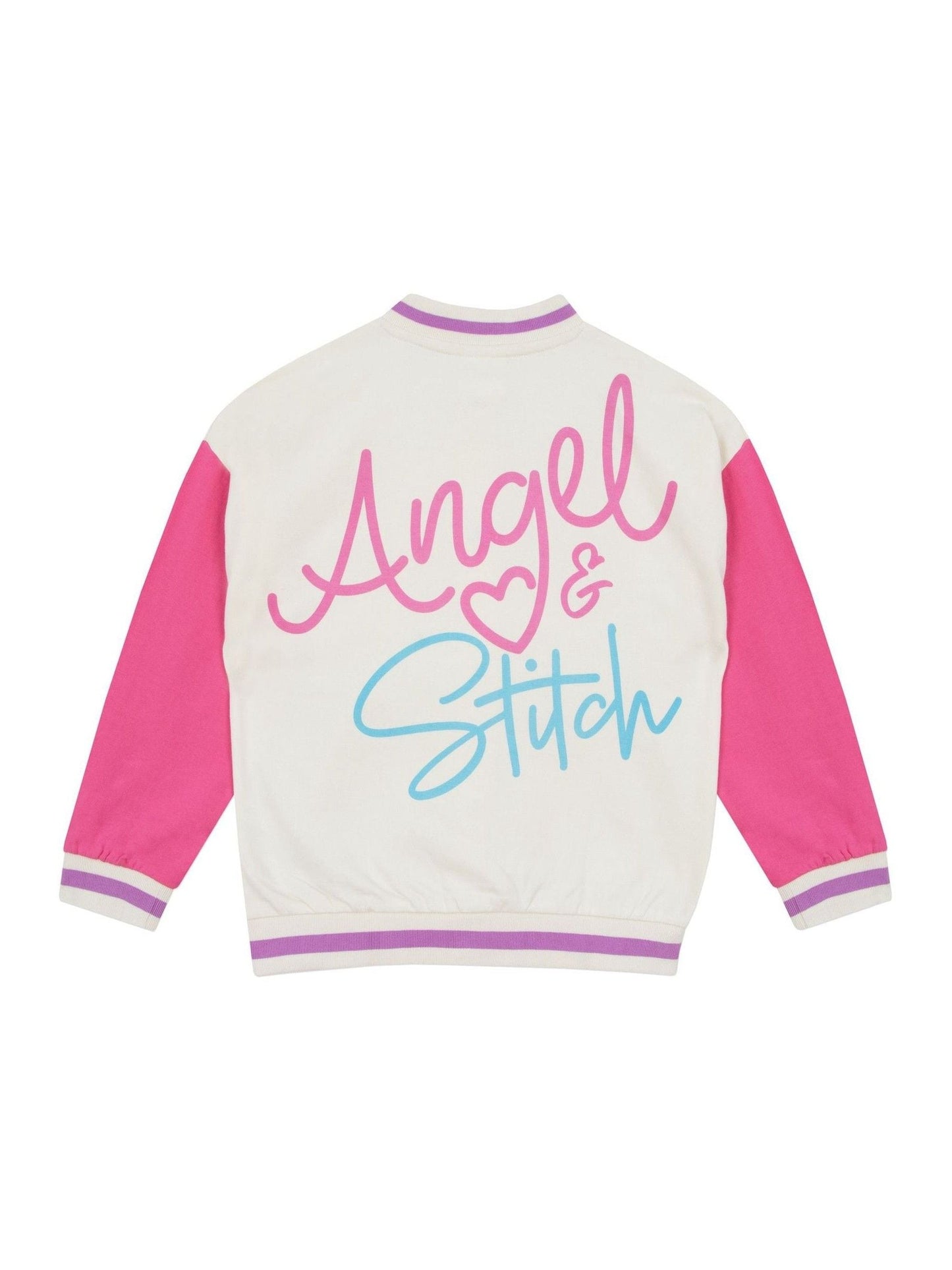 Dsiney Kidz - Character Pink 100% Cotton Disney Lilo And Stitch Varsity Jacket image 2
