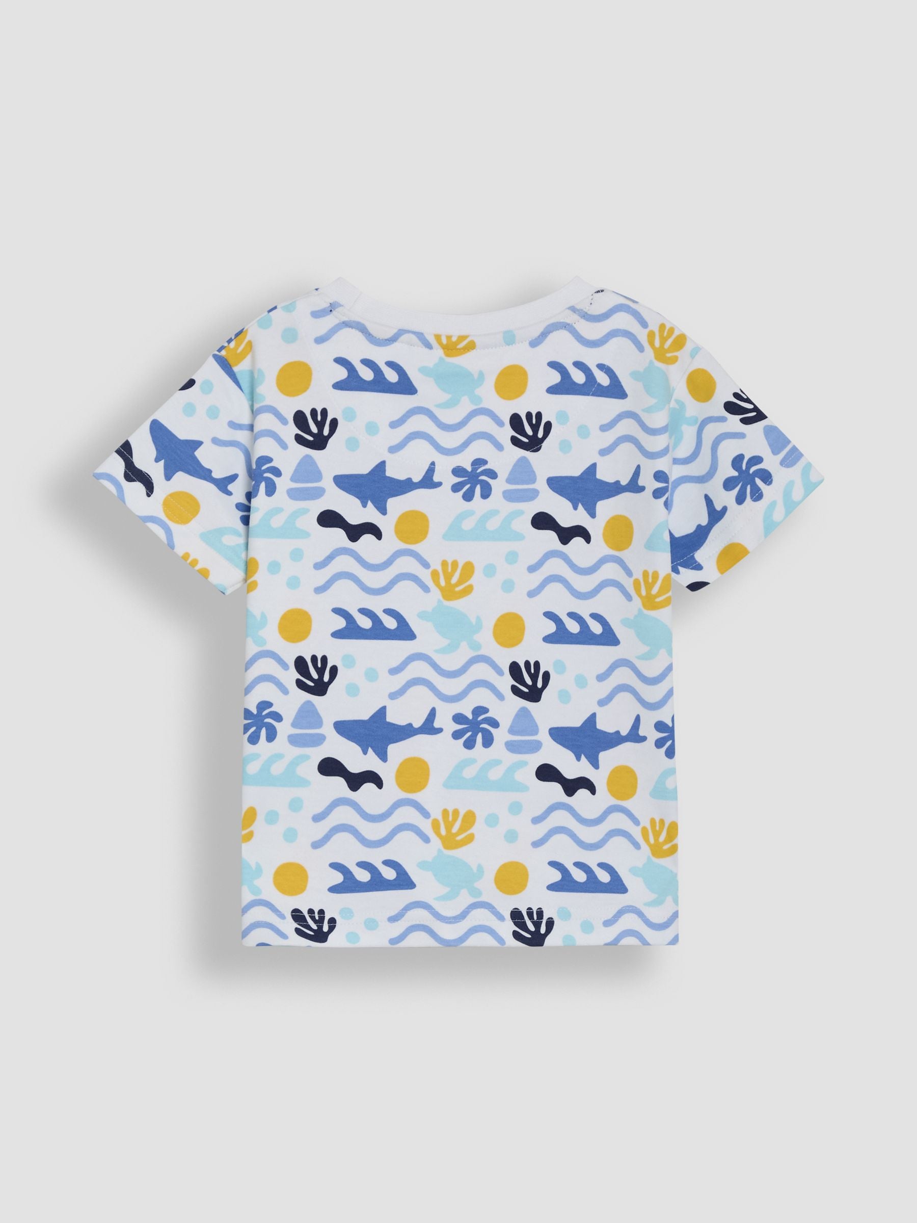 Dsiney Kidz - JoJo Maman Bébé Navy Ocean 2-Piece Printed T-Shirt & Short Set image 3