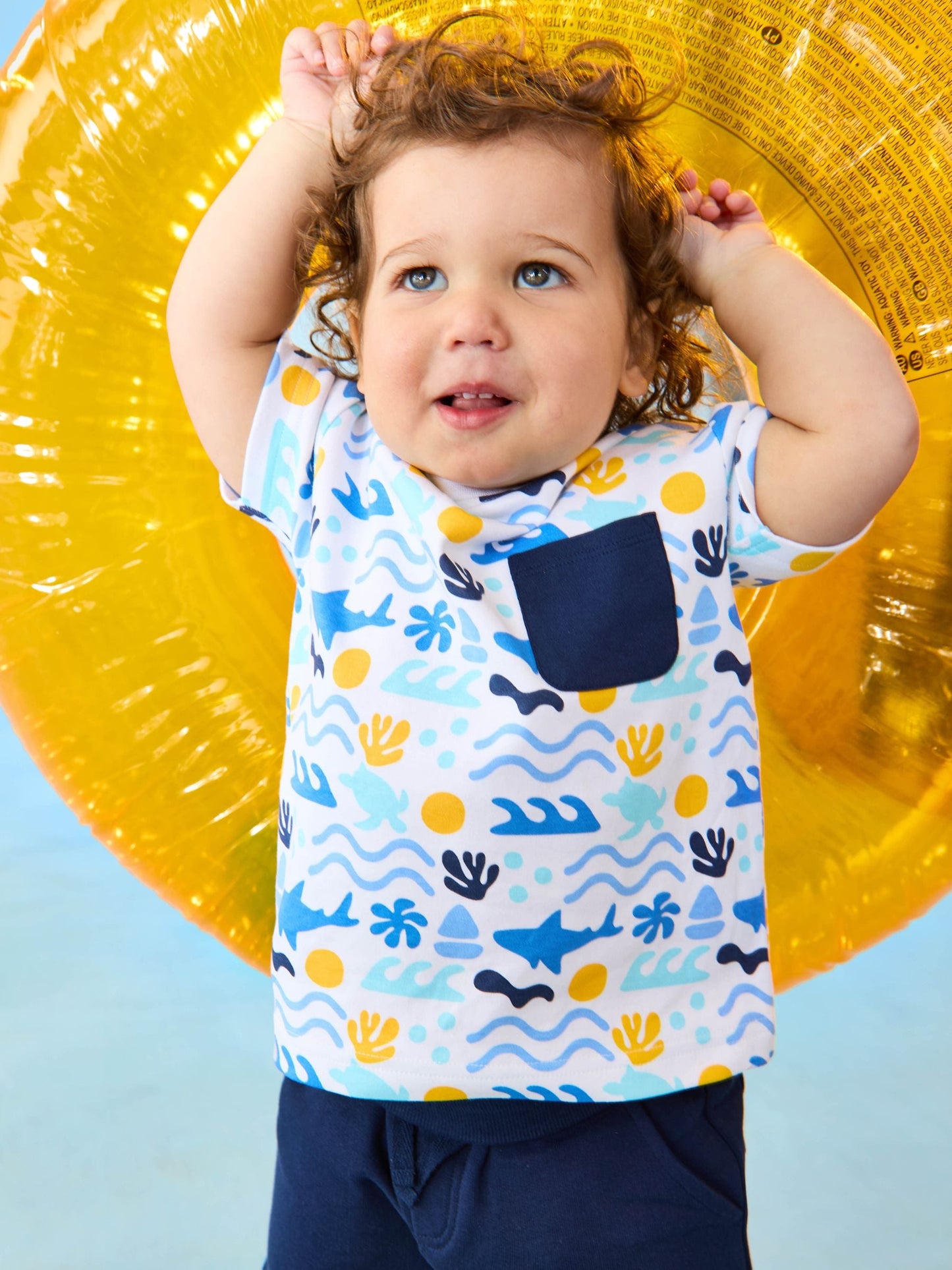 Dsiney Kidz - JoJo Maman Bébé Navy Ocean 2-Piece Printed T-Shirt & Short Set image 6