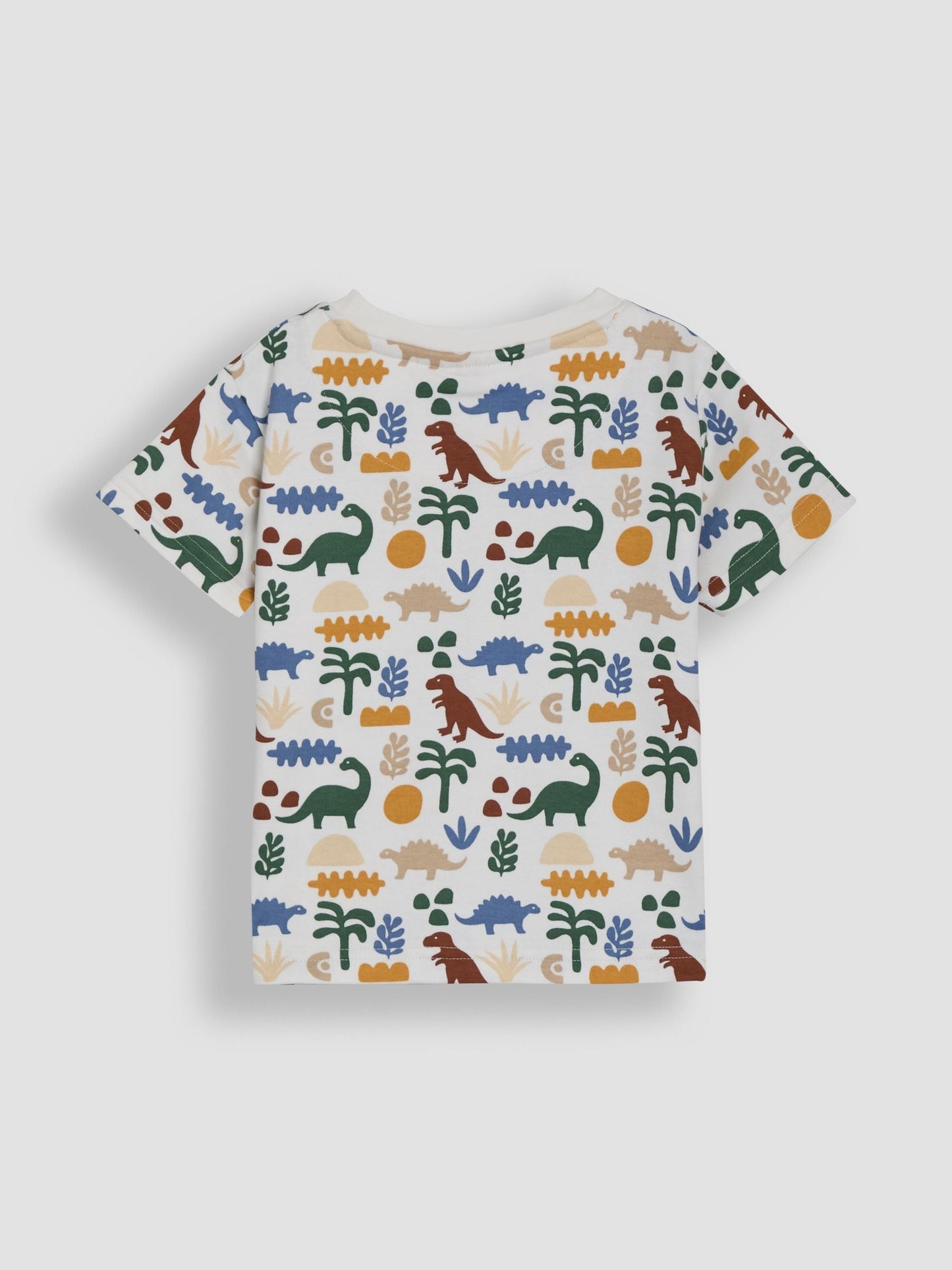 Dsiney Kidz - JoJo Maman Bébé Khaki Dino 2-Piece Printed T-Shirt & Short Set image 4