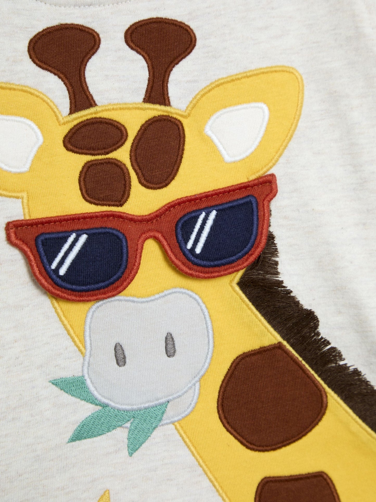JoJo Maman Bébé Natural Giraffe 2-Piece Appliqué T-Shirt & Shorts Set image 4