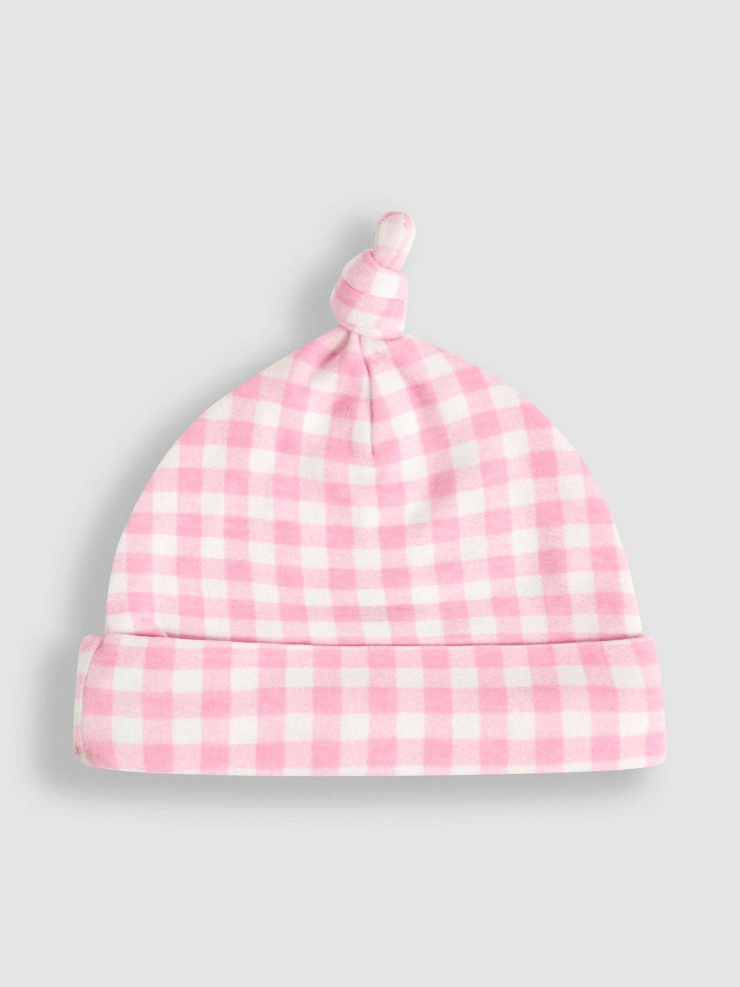 JoJo Maman Bébé Pink Gingham Baby Hat image 1