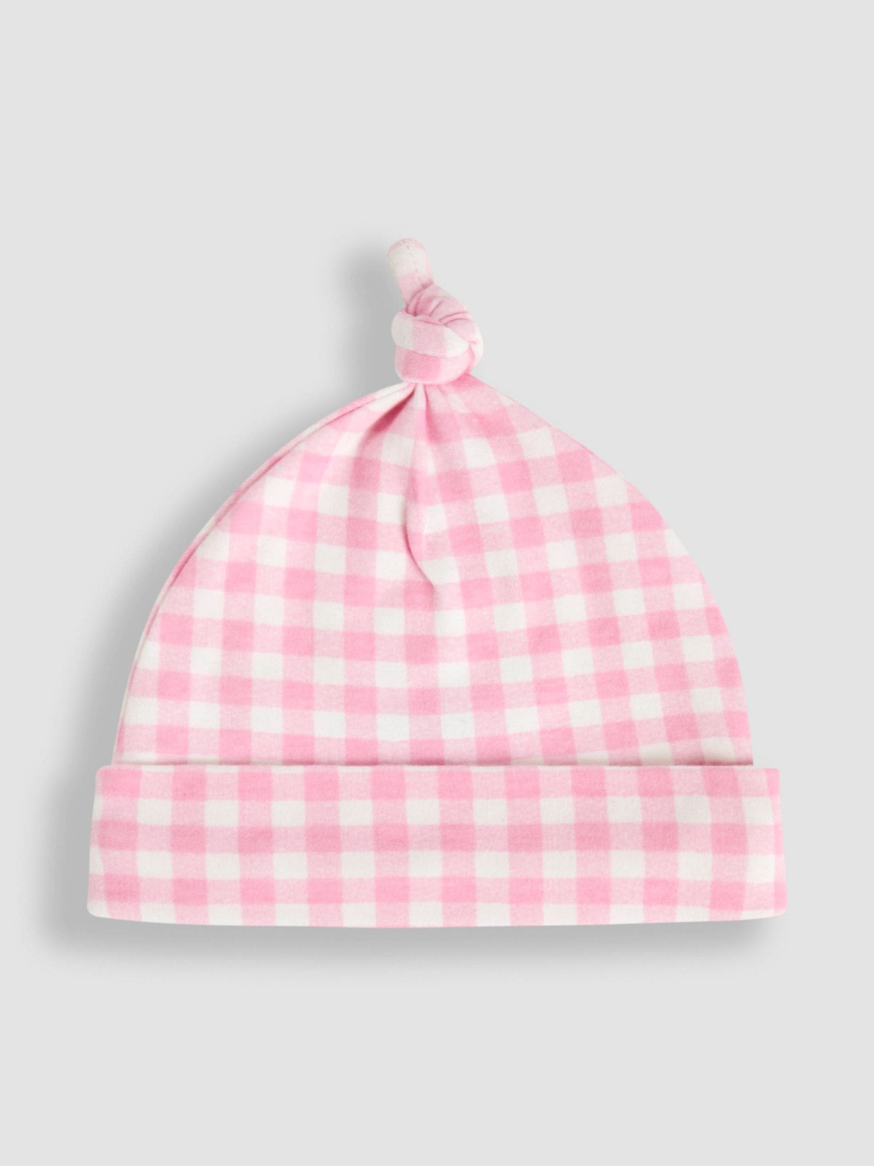 JoJo Maman Bébé Pink Gingham Baby Hat image 2