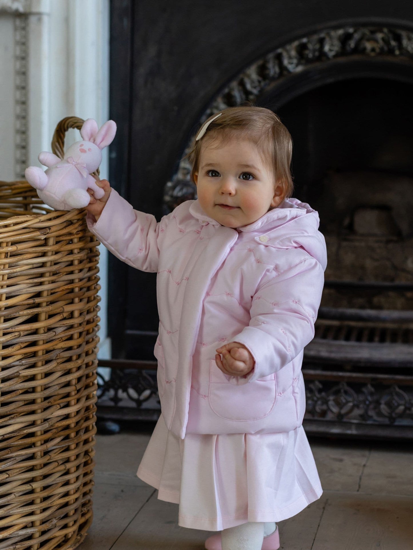 Dsiney Kidz - Emile Et Rose Pink Flower Emb Pockets And Mitts Microfibre Jacket image 1