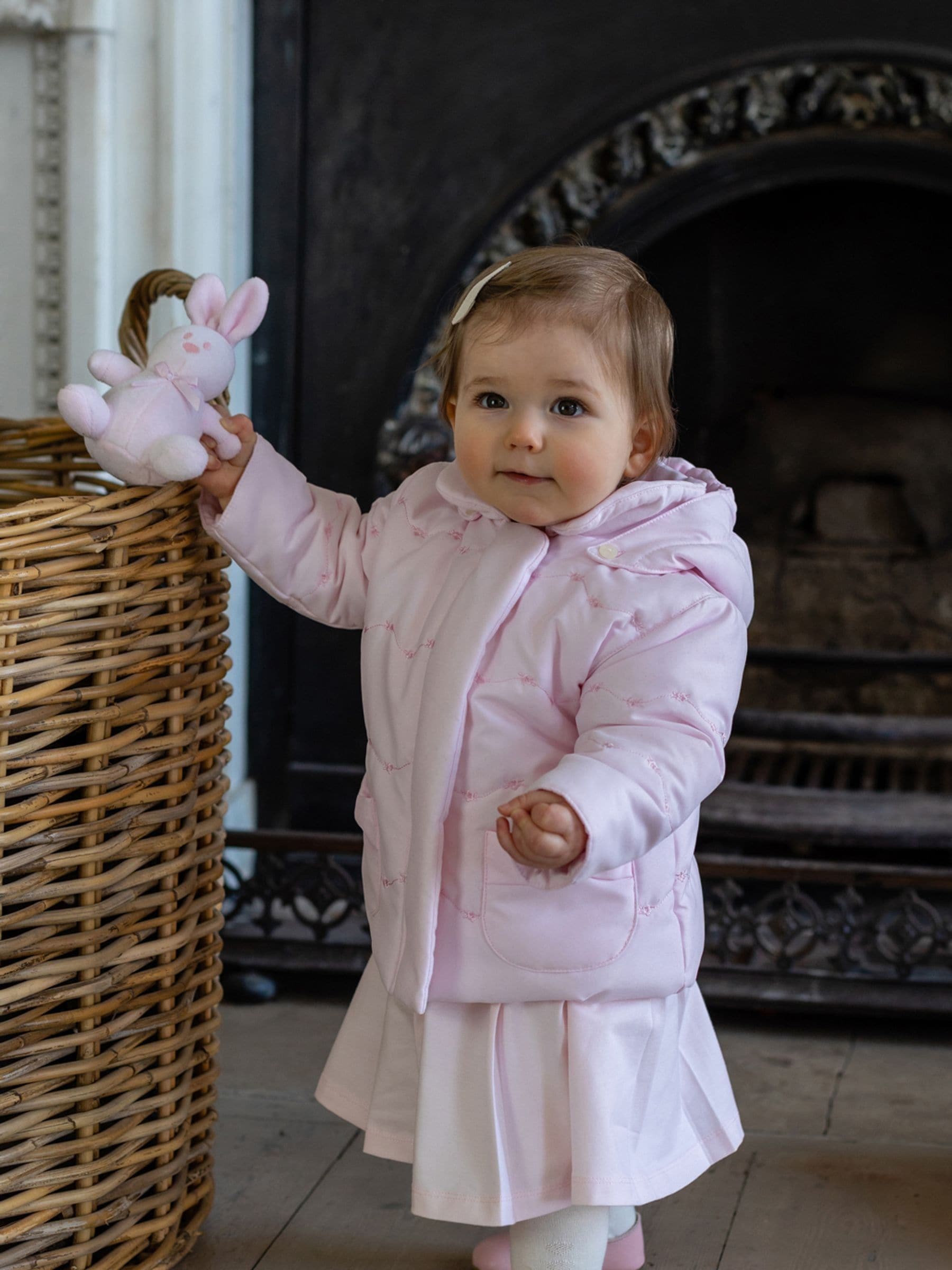 Dsiney Kidz - Emile Et Rose Pink Flower Emb Pockets And Mitts Microfibre Jacket image 1