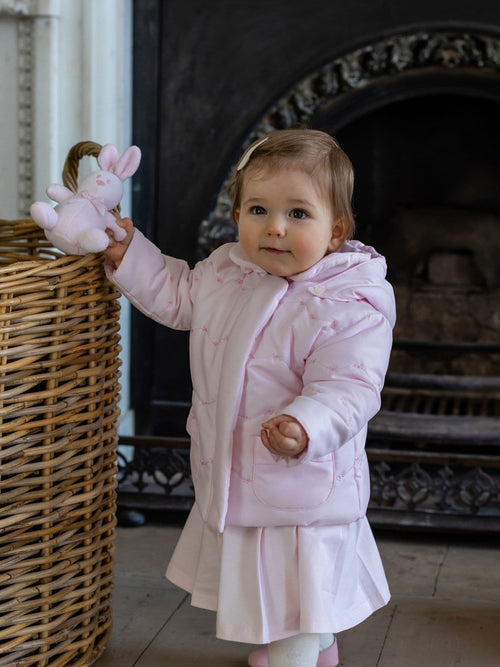 Dsiney Kidz - Emile Et Rose Pink Flower Emb Pockets And Mitts Microfibre Jacket image 1