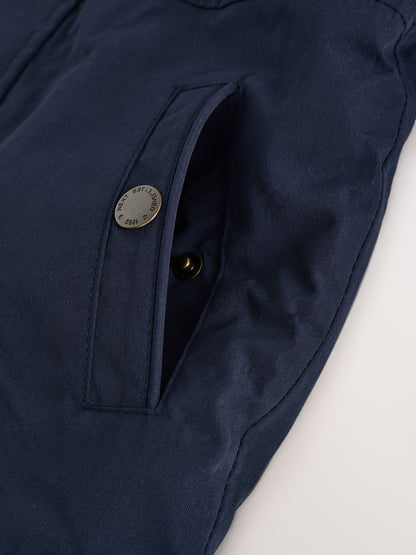 Navy Waterproof Borg Lined Parka Coat (3mths-7yrs)