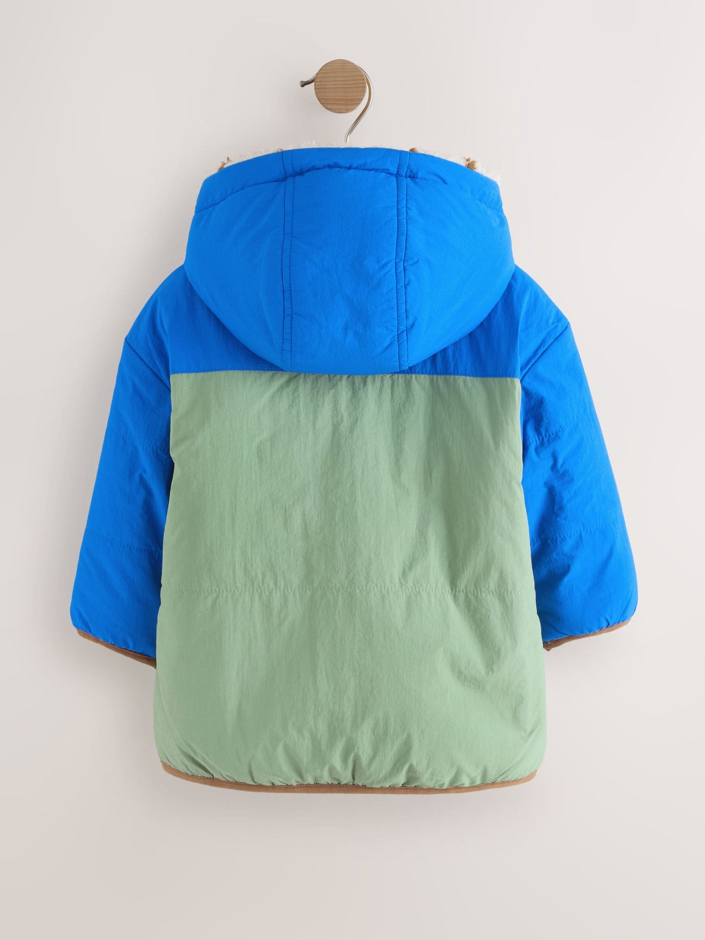 Blue/Green Reversible Borg Jacket (3mths-7yrs)
