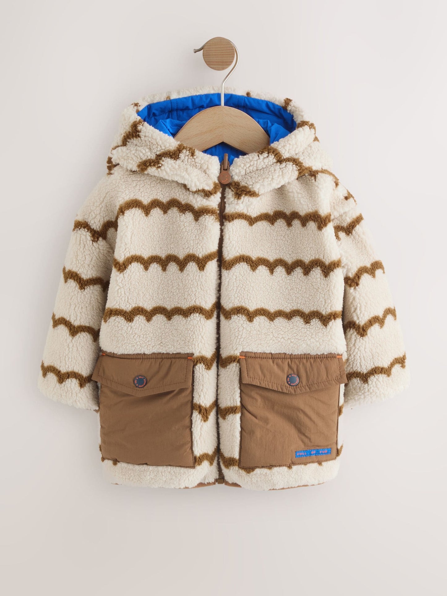 Blue/Green Reversible Borg Jacket (3mths-7yrs)