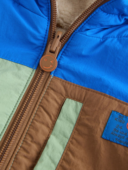 Blue/Green Reversible Borg Jacket (3mths-7yrs)