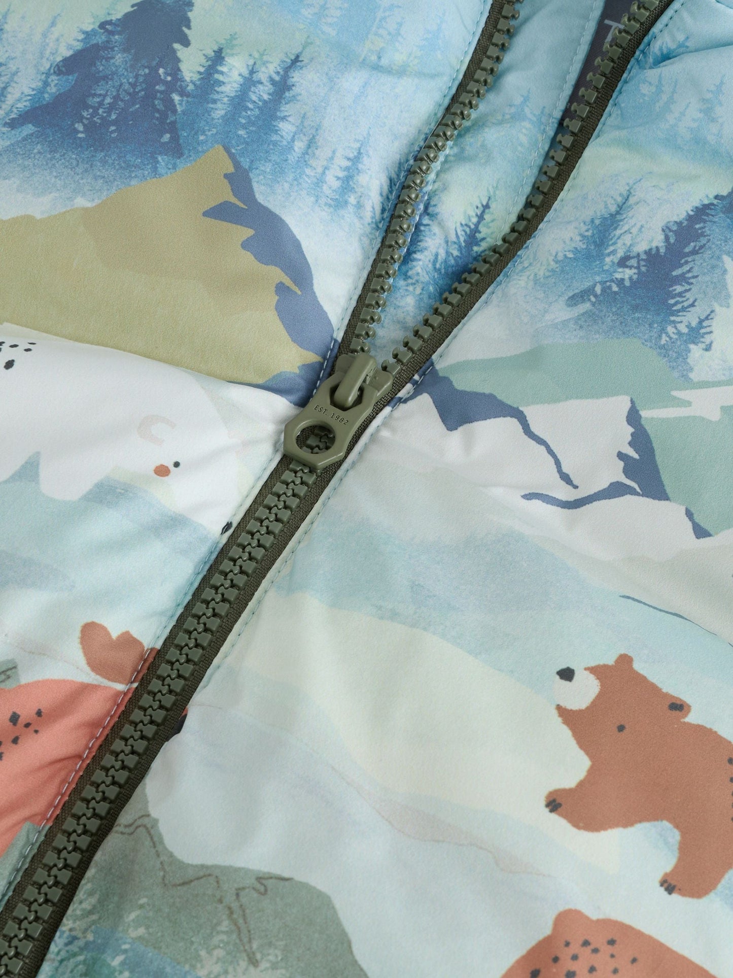 Green Scene Print Padded Coat (3mths-7yrs)