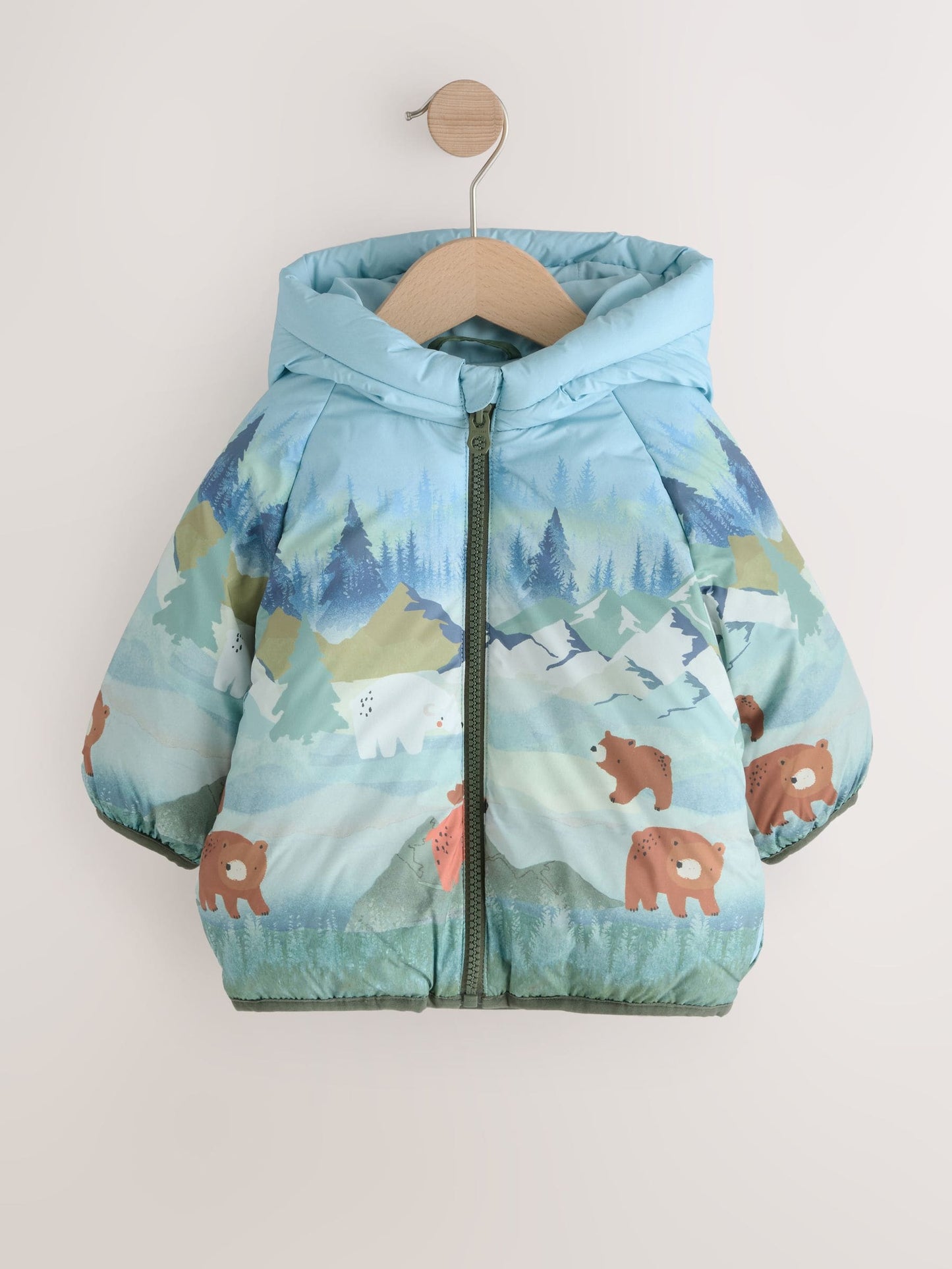 Green Scene Print Padded Coat (3mths-7yrs)