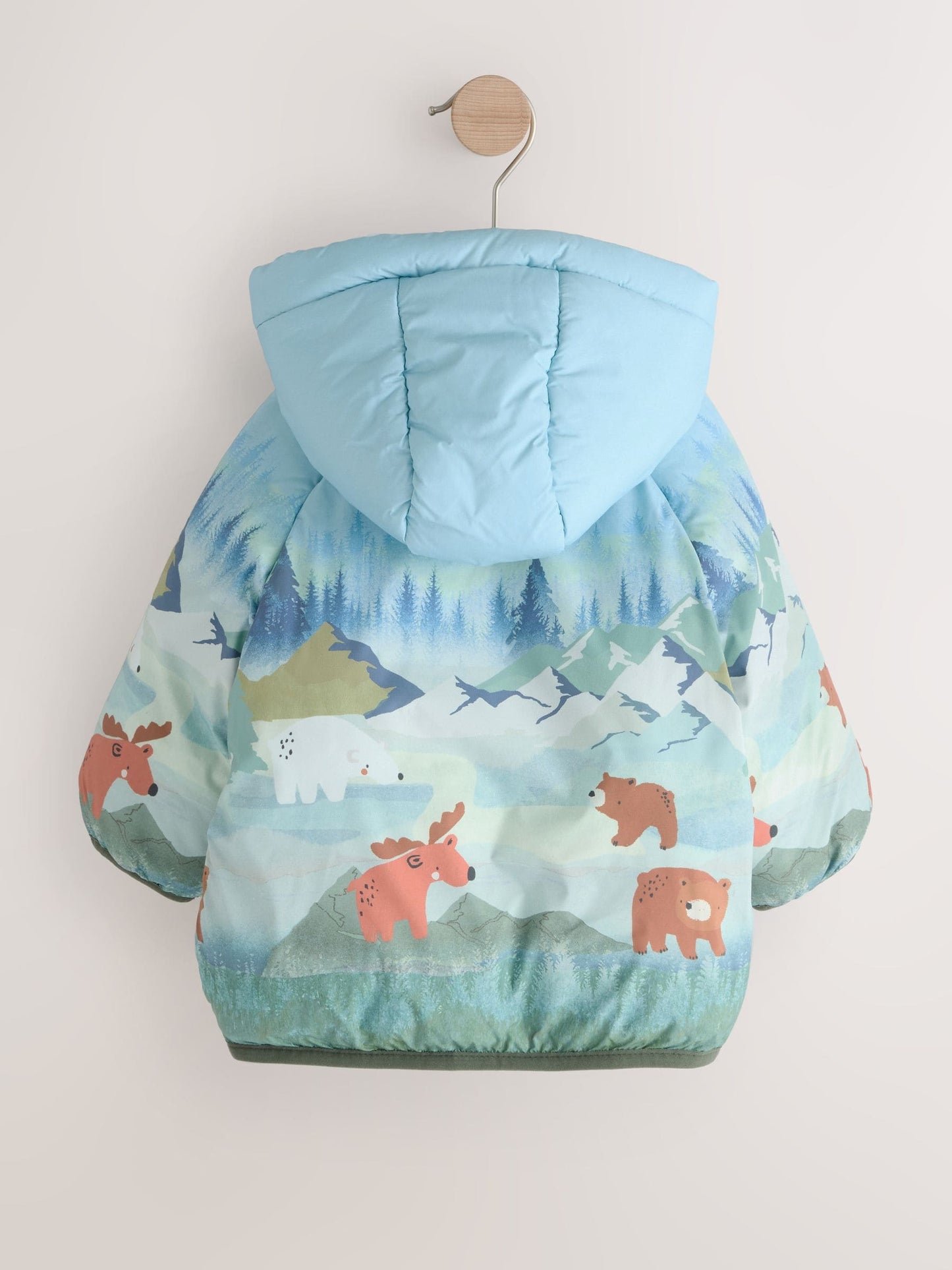 Green Scene Print Padded Coat (3mths-7yrs)