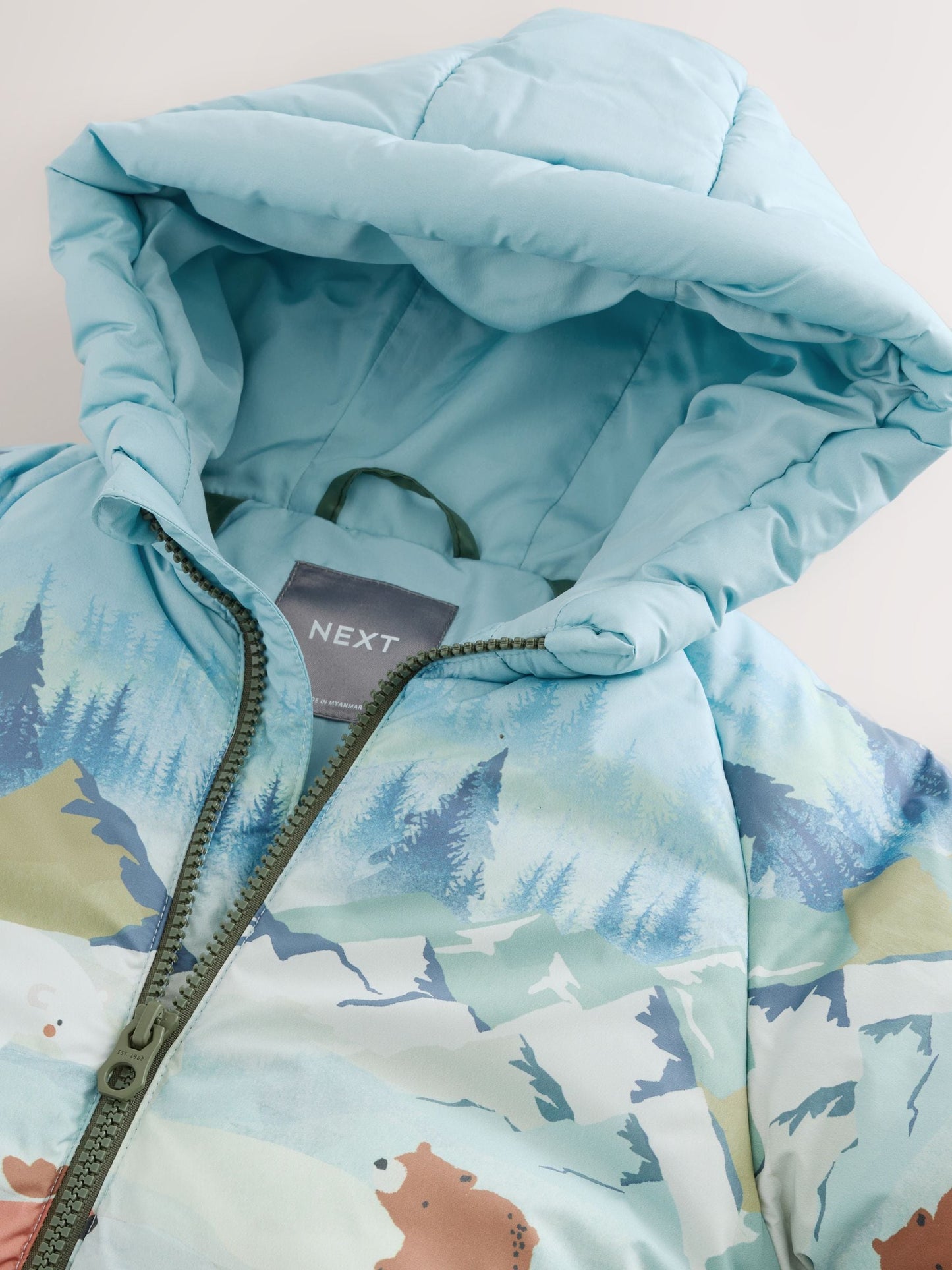 Green Scene Print Padded Coat (3mths-7yrs)