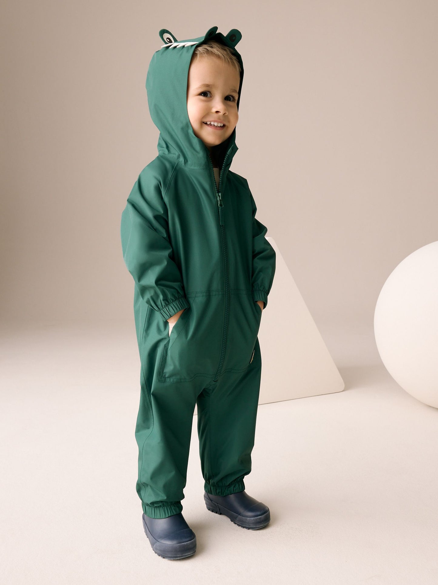 Dsiney Kidz - Green Crocodile Waterproof Fleece Lined Puddlesuit (3mths-7yrs) image 3