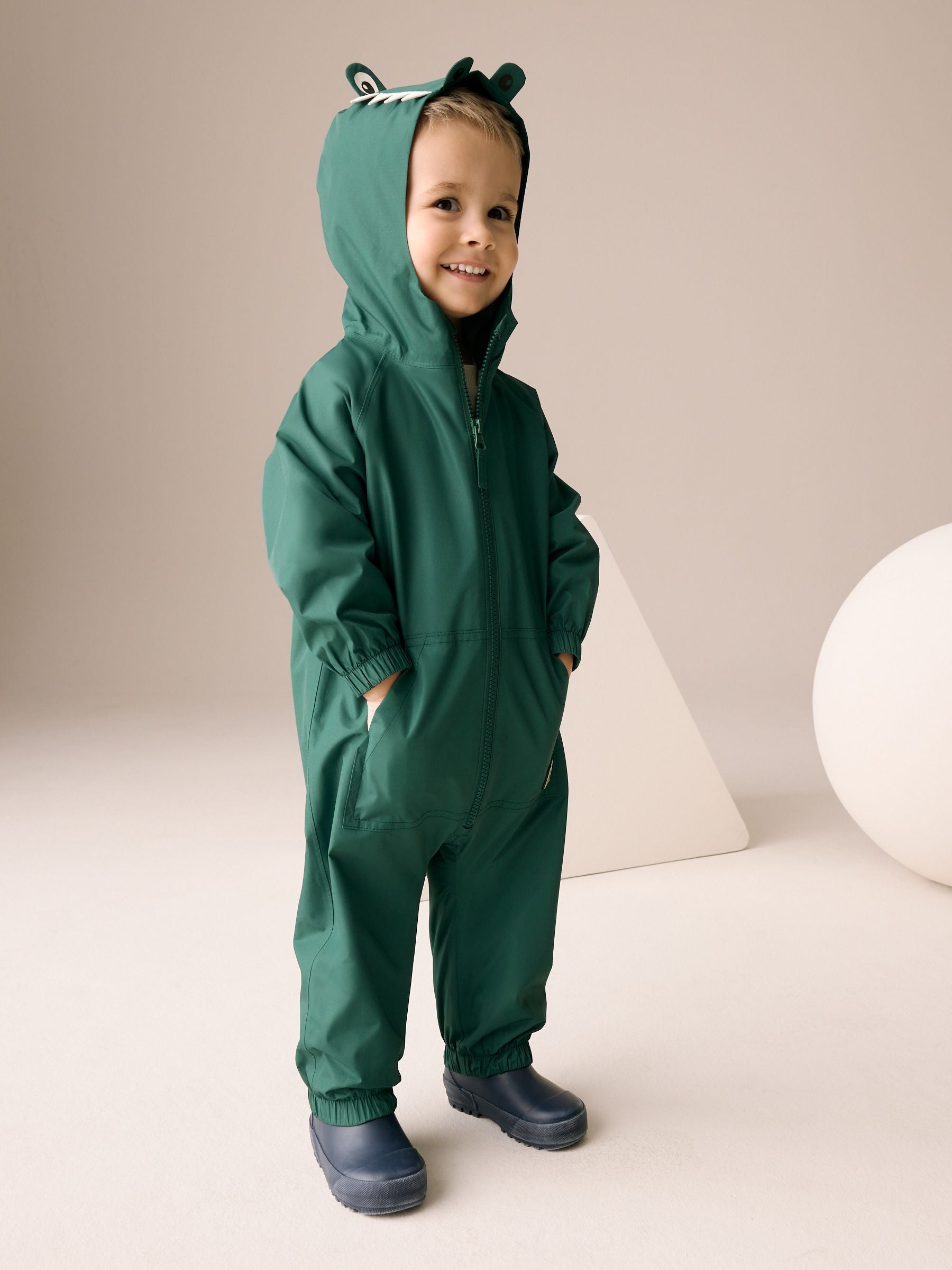 Dsiney Kidz - Green Crocodile Waterproof Fleece Lined Puddlesuit (3mths-7yrs) image 3