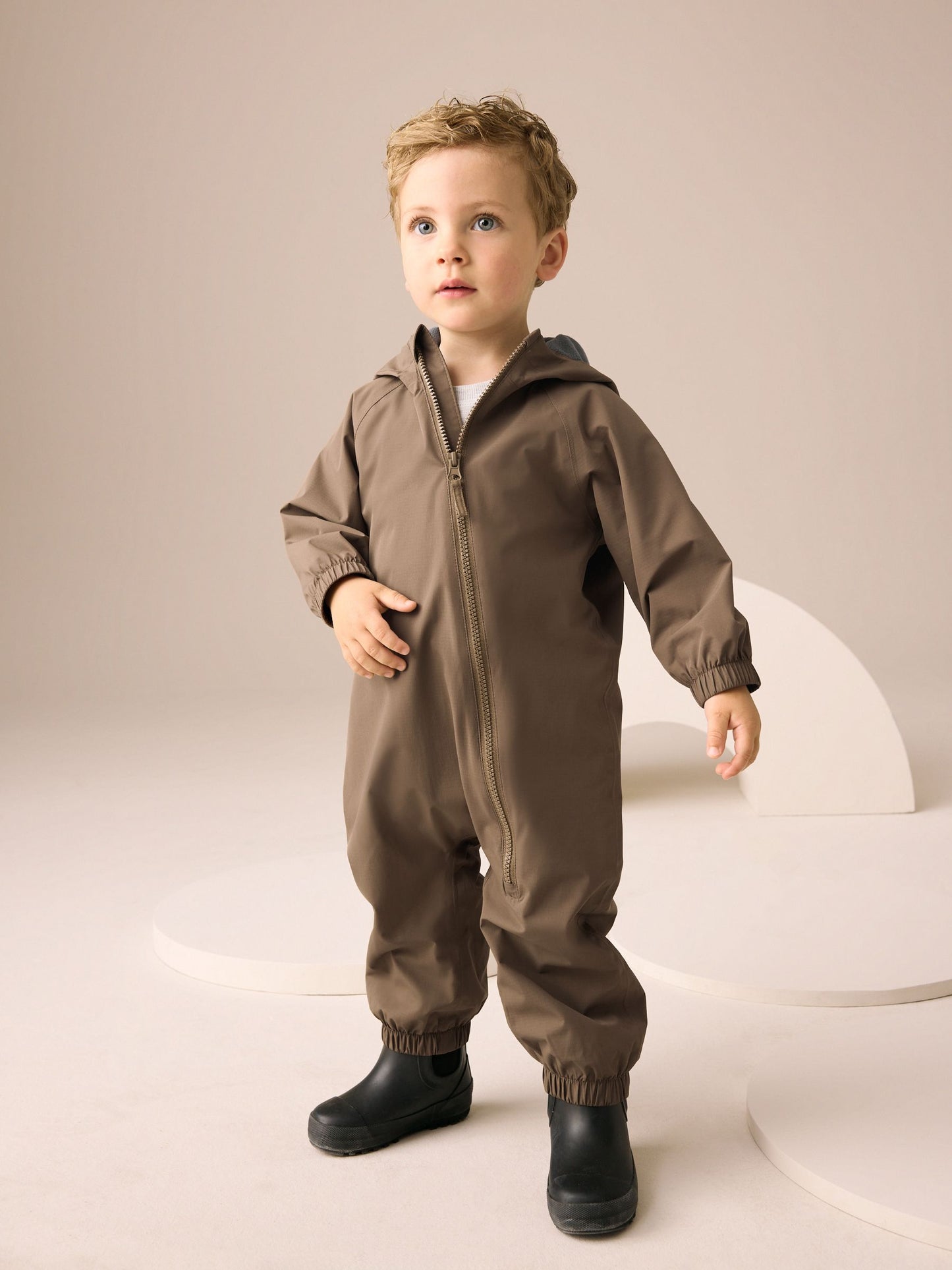 Dsiney Kidz - Brown Waterproof Fleece Lined Puddlesuit (3mths-7yrs) image 1