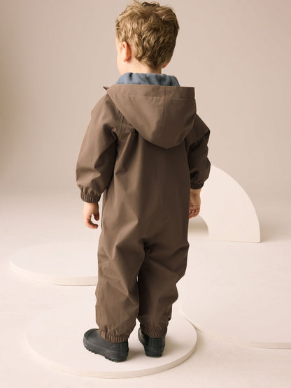 Dsiney Kidz - Brown Waterproof Fleece Lined Puddlesuit (3mths-7yrs) image 2