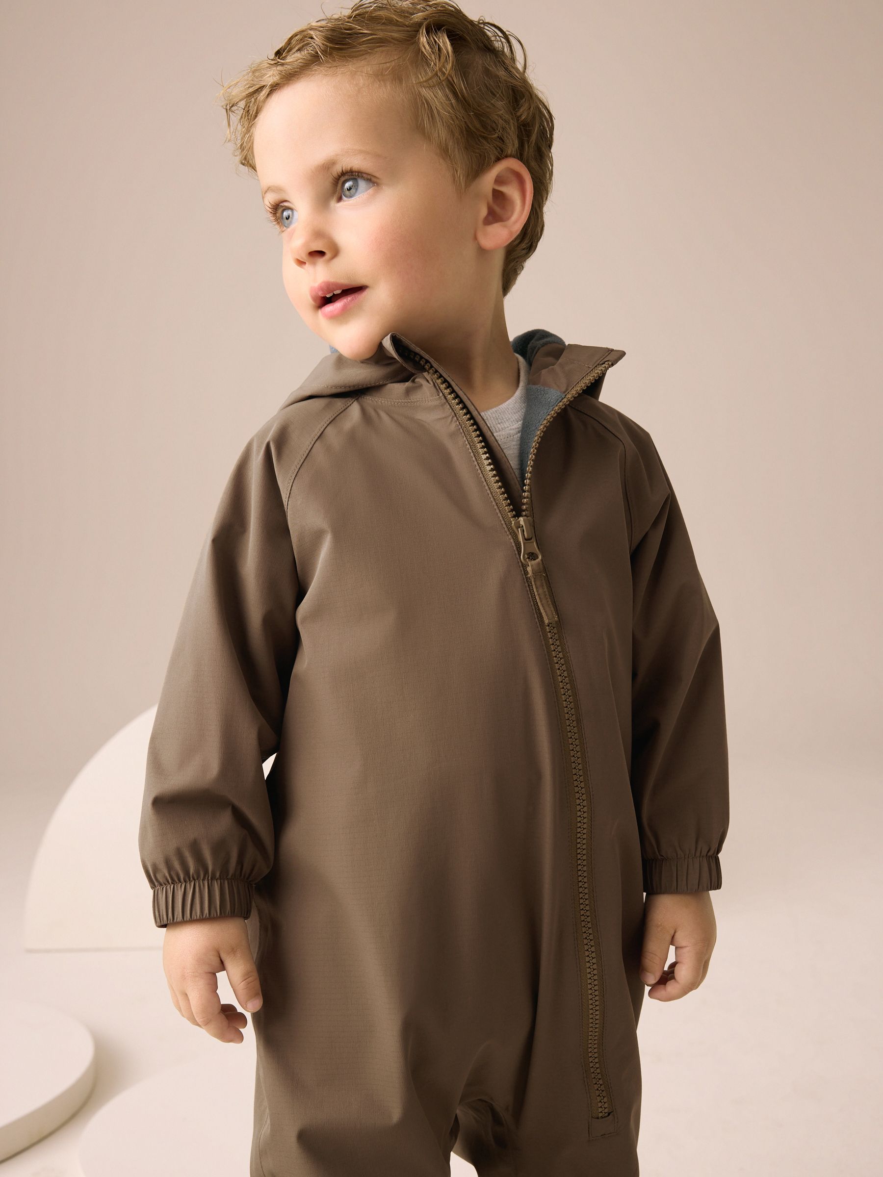 Dsiney Kidz - Brown Waterproof Fleece Lined Puddlesuit (3mths-7yrs) image 3