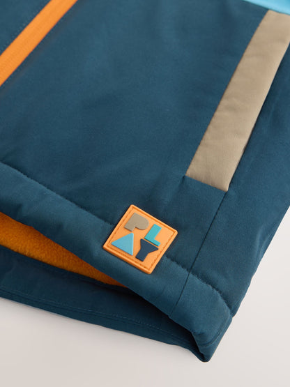 Navy/Turquoise Waterproof Warm Padded Coat (3mths-7yrs)