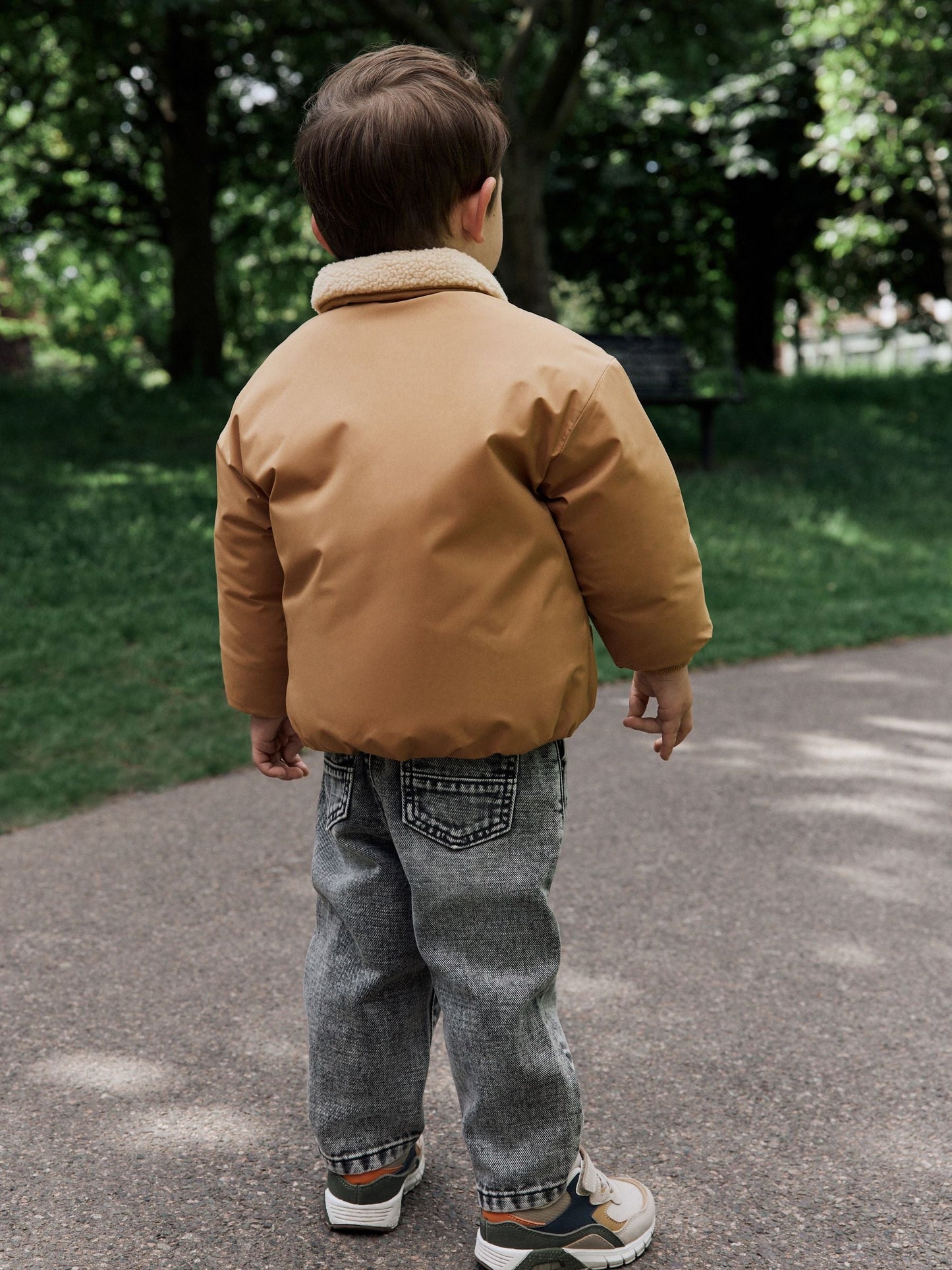 Tan Brown Borg Collared Padded Coat (3mths-7yrs)