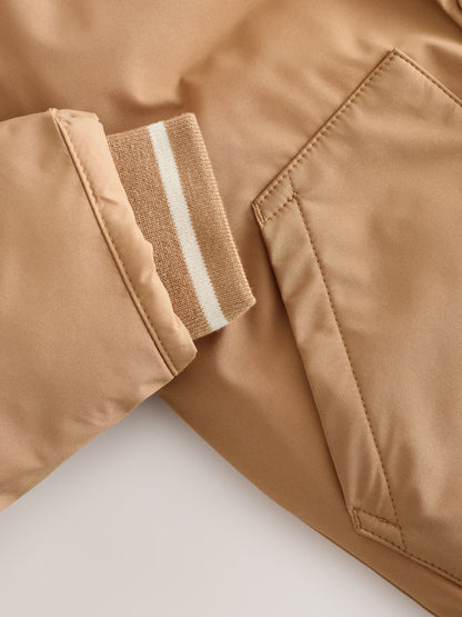 Tan Brown Borg Collared Padded Coat (3mths-7yrs)