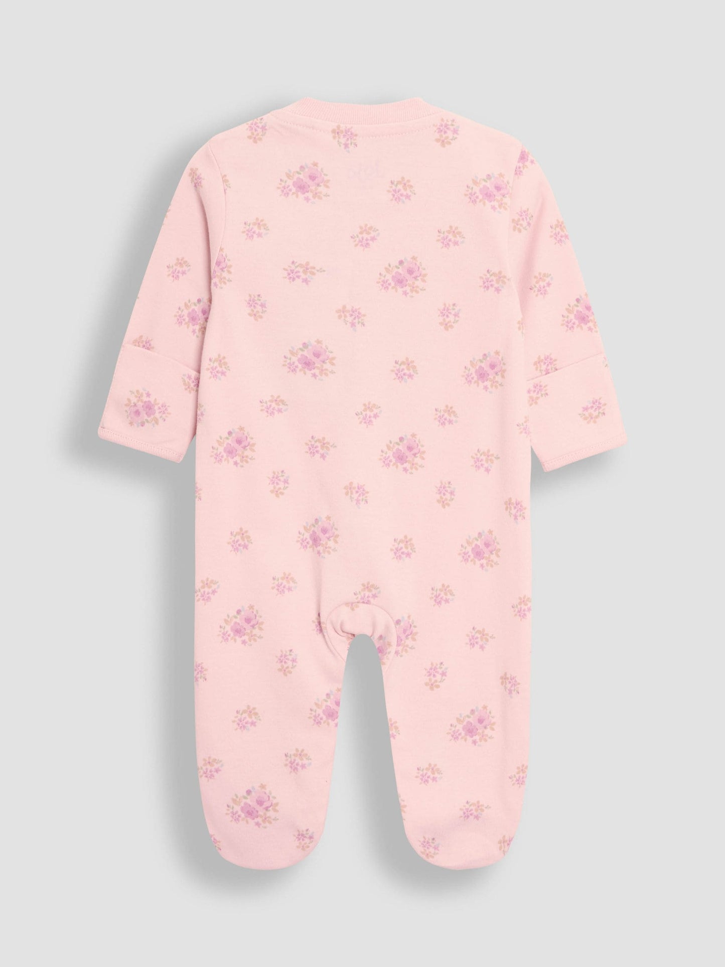 JoJo Maman Bébé Floral 2-Piece Baby Sleepsuit & Velour Jacket Set image 3
