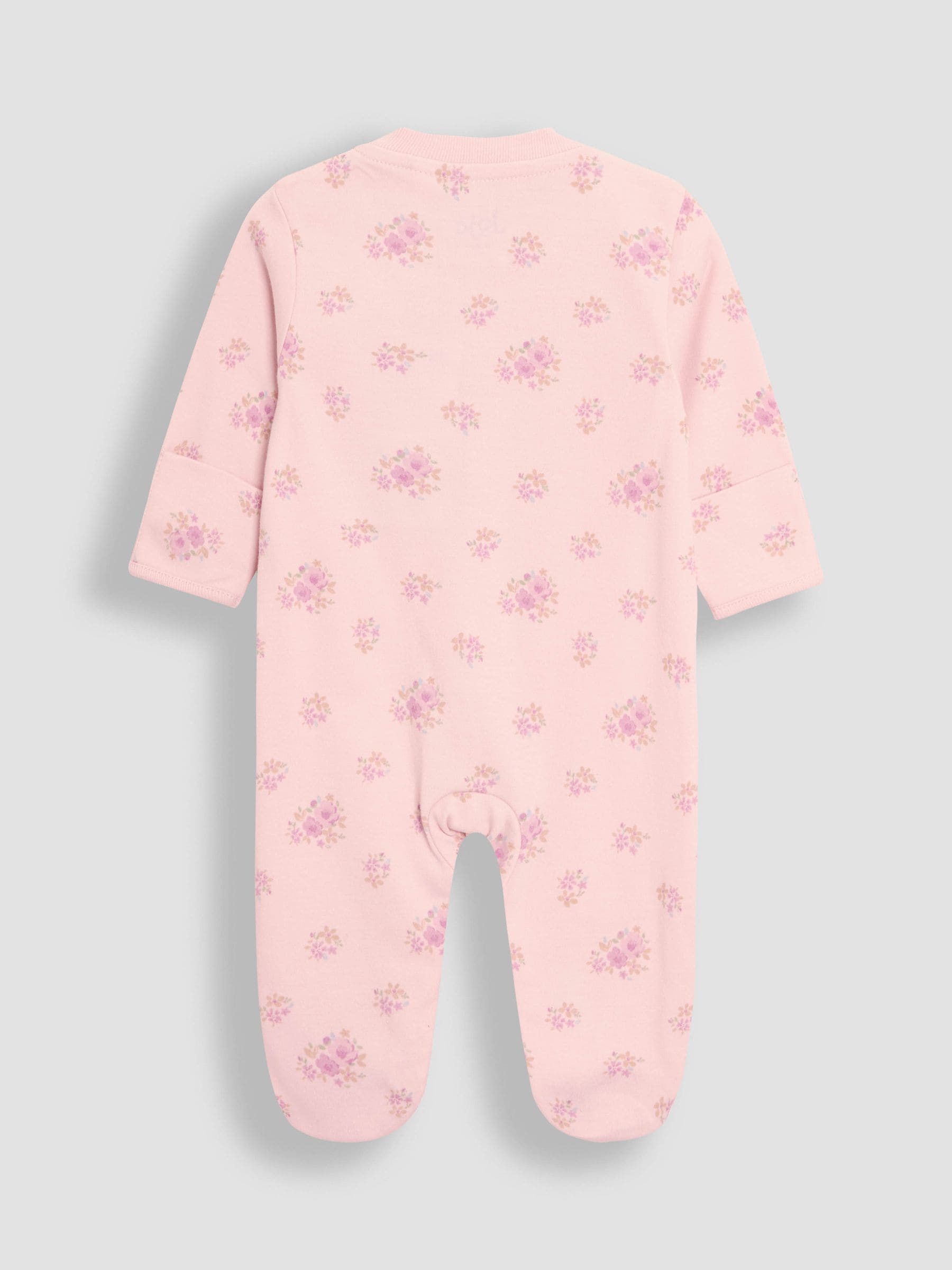 JoJo Maman Bébé Floral 2-Piece Baby Sleepsuit & Velour Jacket Set image 3