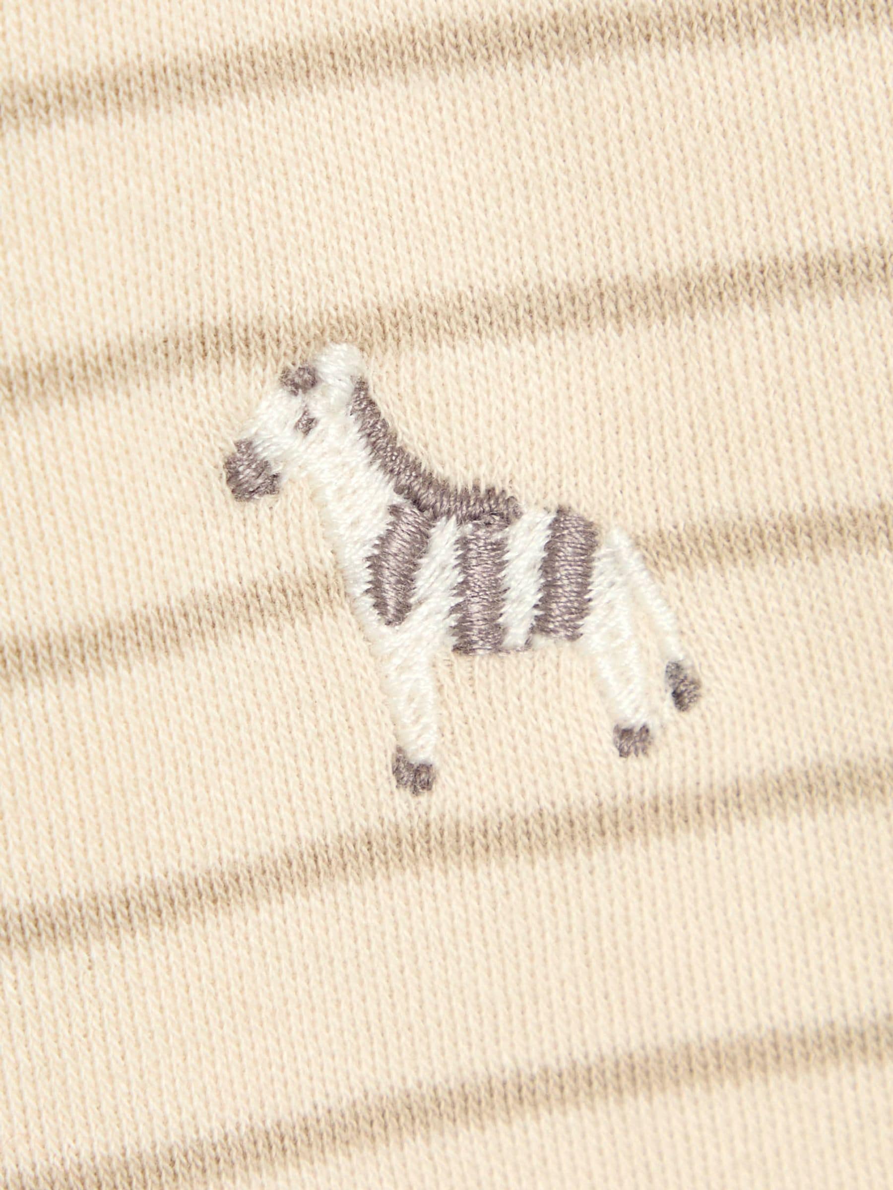 JoJo Maman Bébé Stripe 2-Piece Baby Sleepsuit & Velour Jacket Set image 3