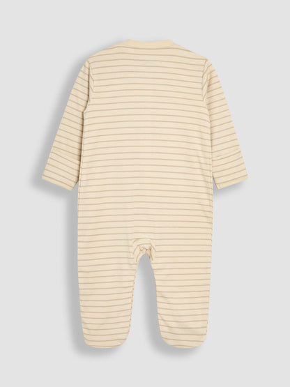 JoJo Maman Bébé Stripe 2-Piece Baby Sleepsuit & Velour Jacket Set image 4