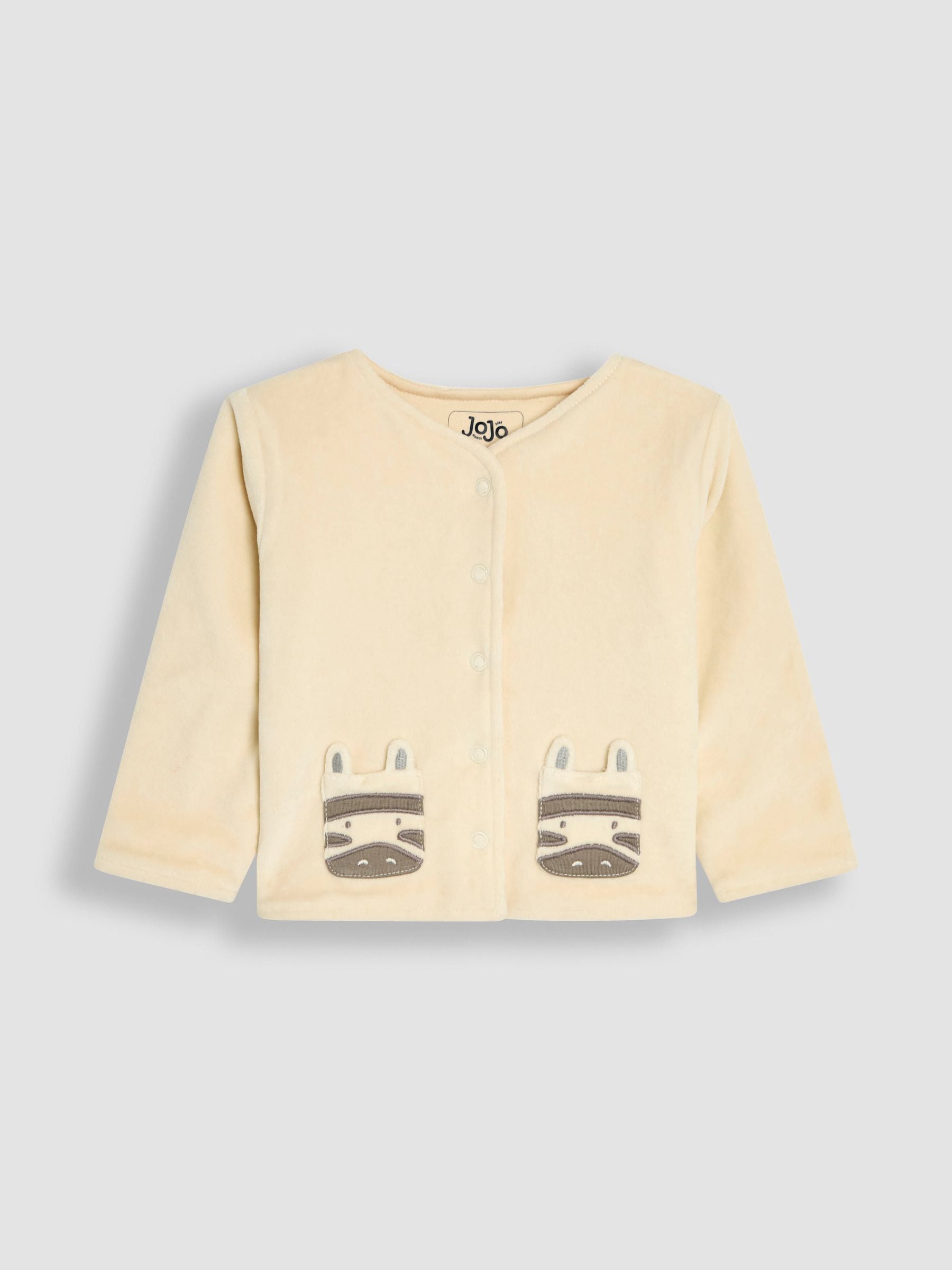 JoJo Maman Bébé Stripe 2-Piece Baby Sleepsuit & Velour Jacket Set image 5