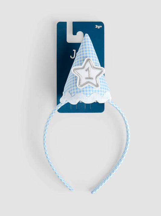 JoJo Maman Bébé Gingham Birthday Hat Headband image 1