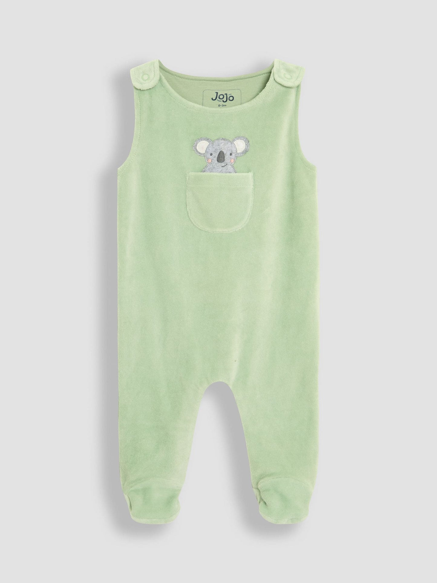 JoJo Maman Bébé Green Cotton Footed 2-Piece Dungarees Set image 3
