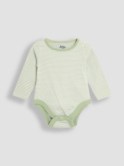 JoJo Maman Bébé Green Cotton Footed 2-Piece Dungarees Set image 5