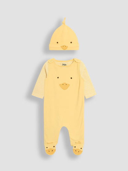 JoJo Maman Bébé Yellow Footed Dungarees Set 3 Piece image 1