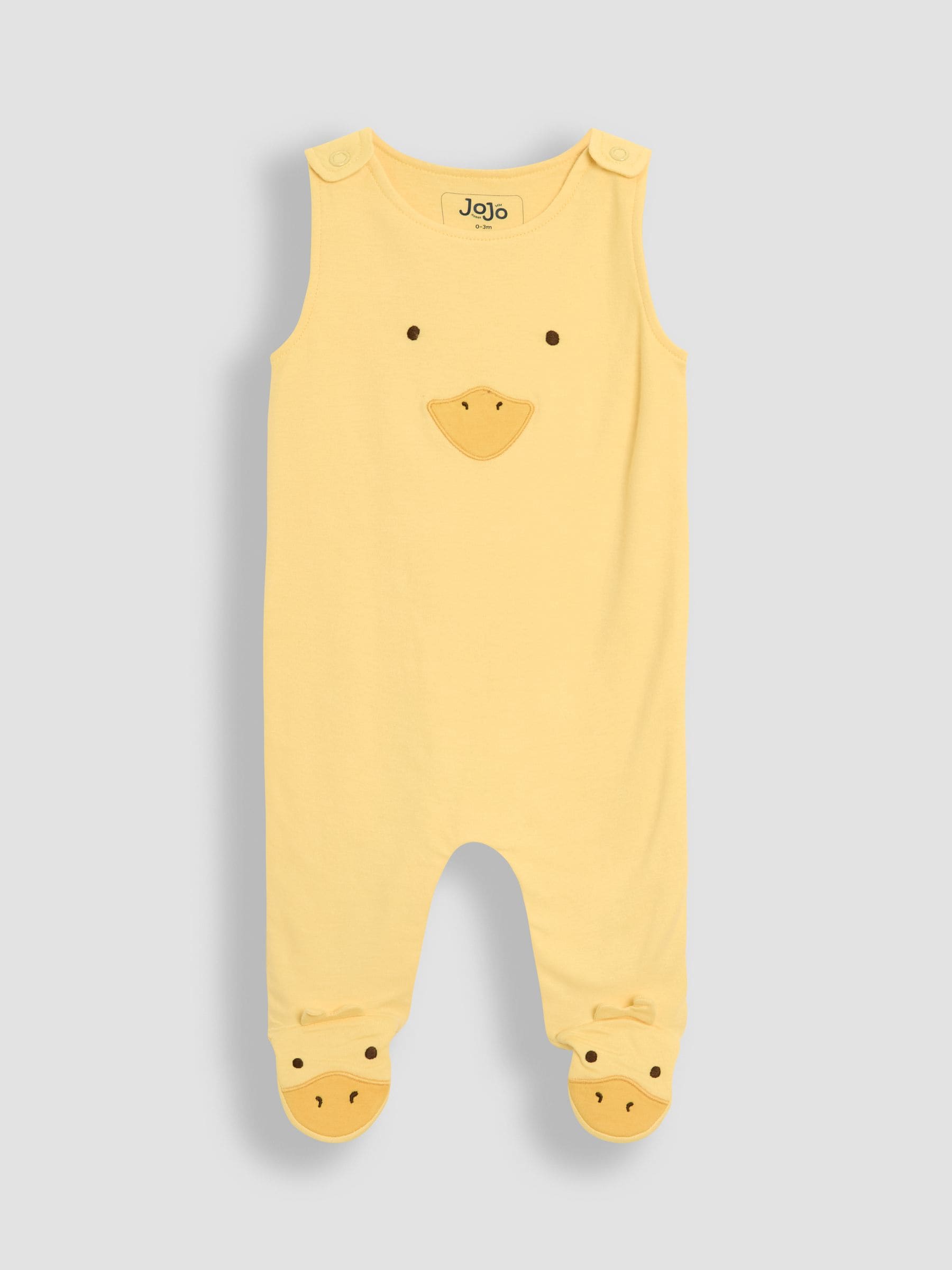 JoJo Maman Bébé Yellow Footed Dungarees Set 3 Piece image 2
