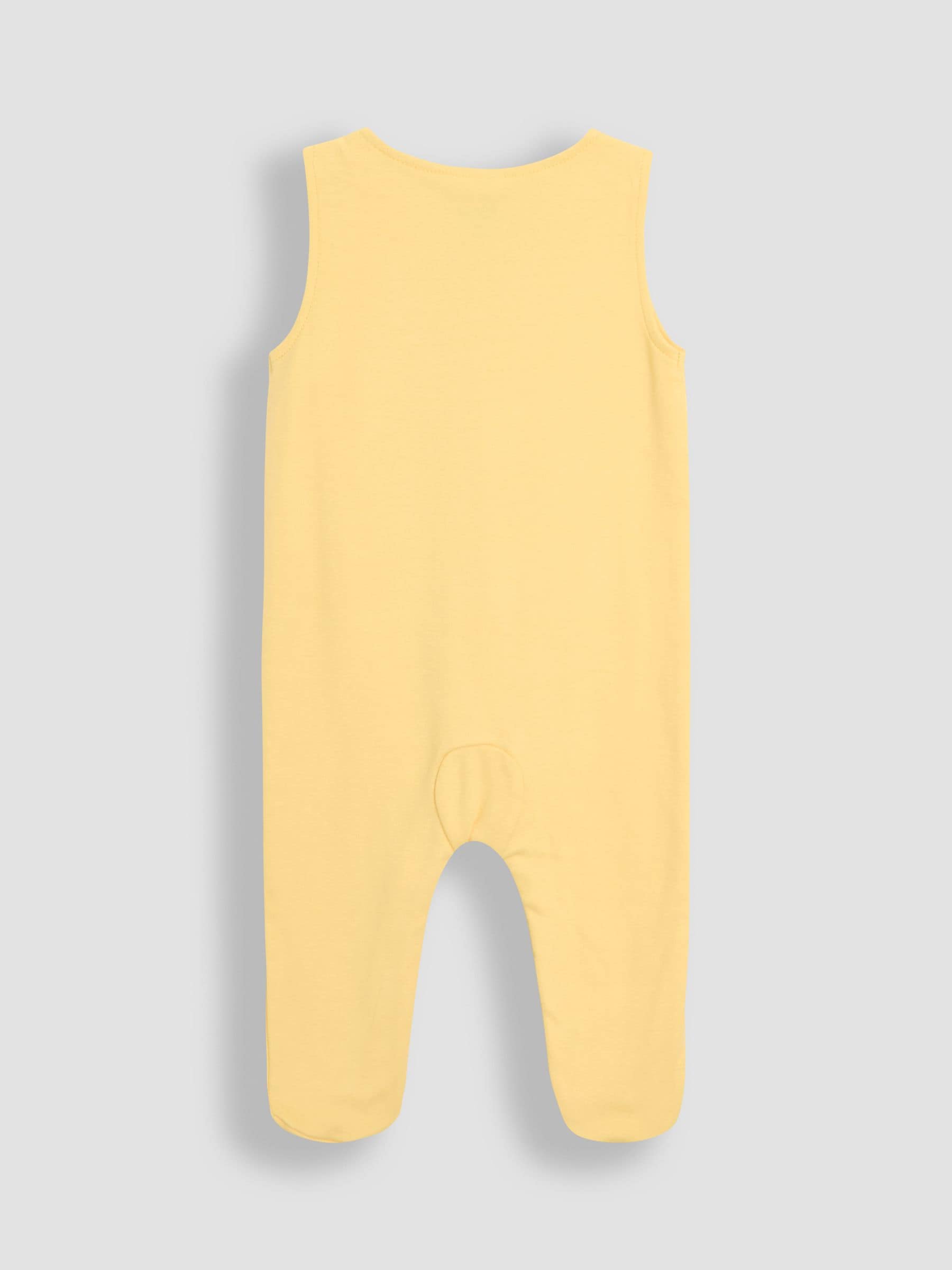 JoJo Maman Bébé Yellow Footed Dungarees Set 3 Piece image 3