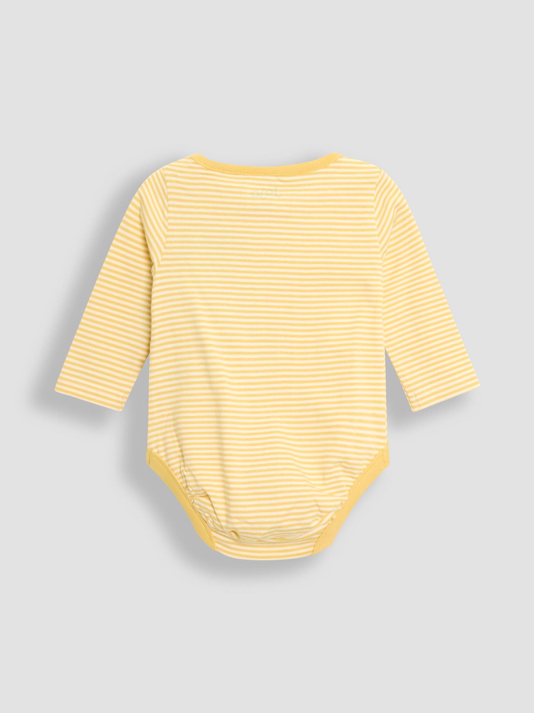 JoJo Maman Bébé Yellow Footed Dungarees Set 3 Piece image 5