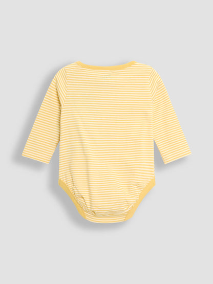 JoJo Maman Bébé Yellow Footed Dungarees Set 3 Piece image 5