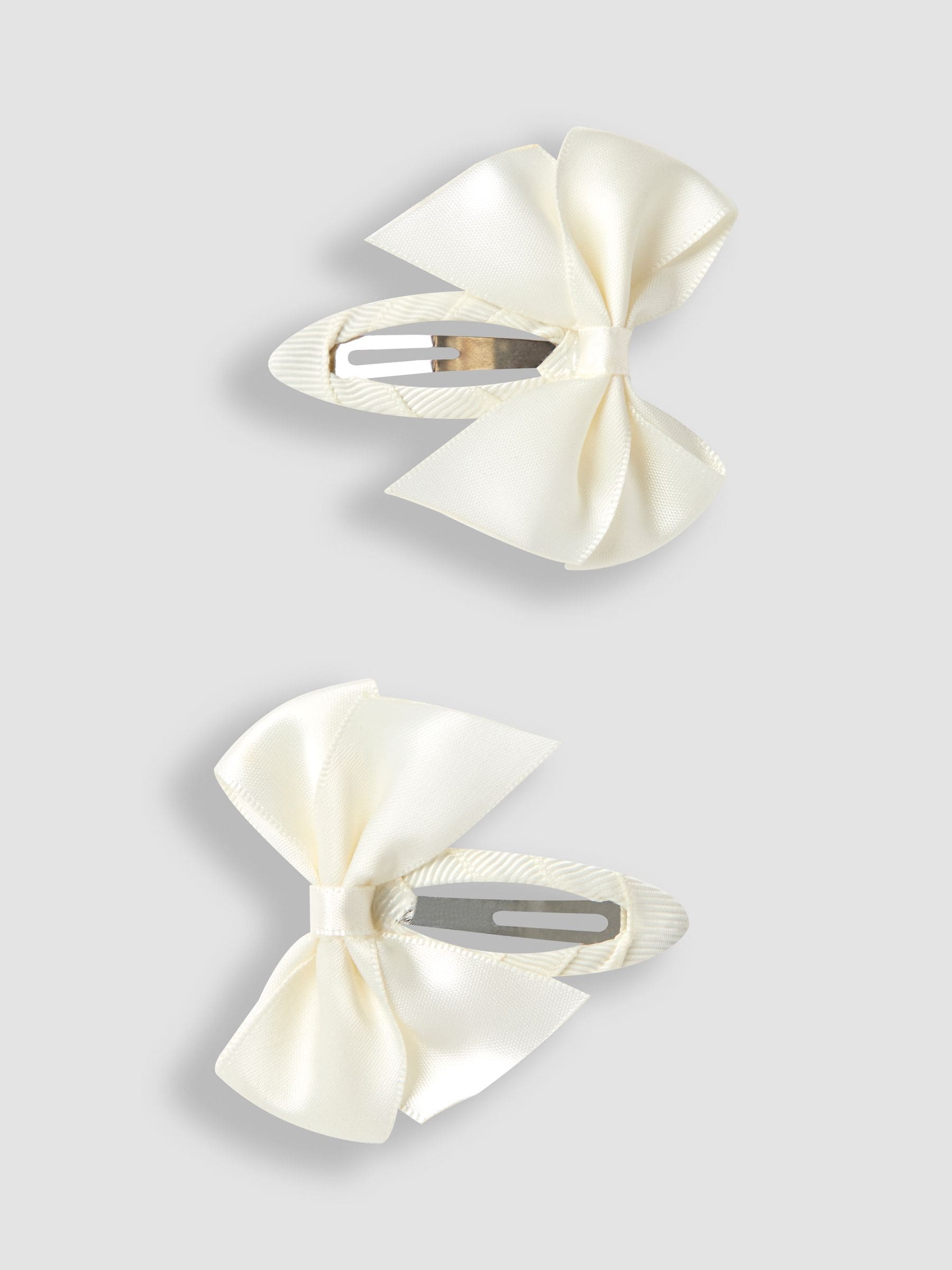 JoJo Maman Bébé Cream Bow Hair Clips 2 Pack image 1