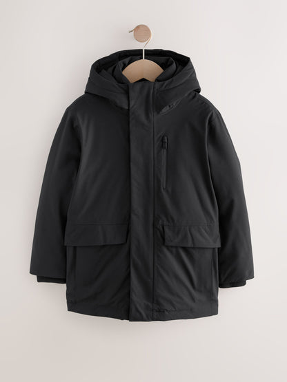Dsiney Kidz - Black Waterproof Parka Coat (3-17yrs) image 1