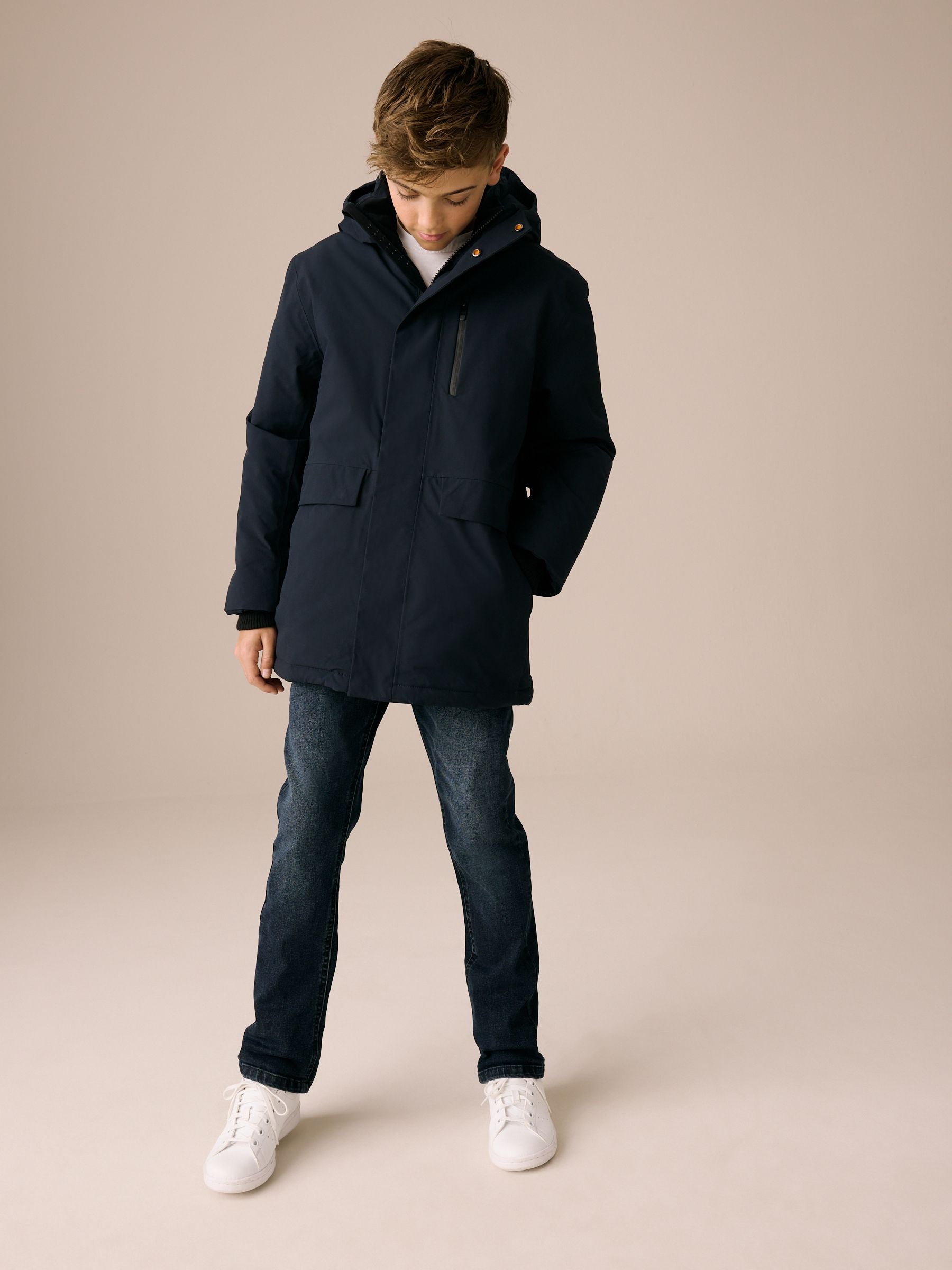 Dsiney Kidz - Navy Waterproof Parka Coat (3-17yrs) image 2