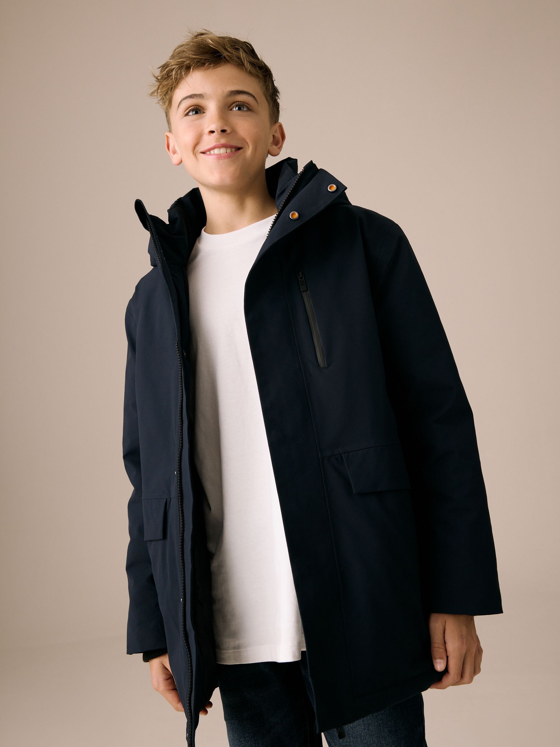 Dsiney Kidz - Navy Waterproof Parka Coat (3-17yrs) image 5