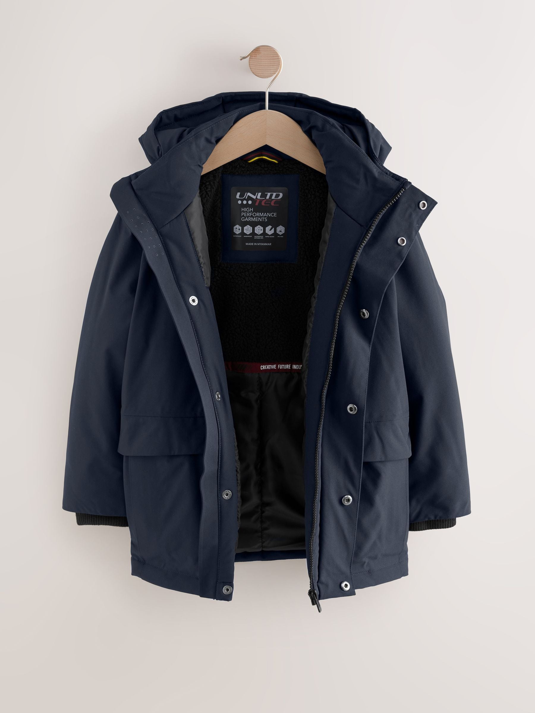 Dsiney Kidz - Navy Waterproof Parka Coat (3-17yrs) image 7